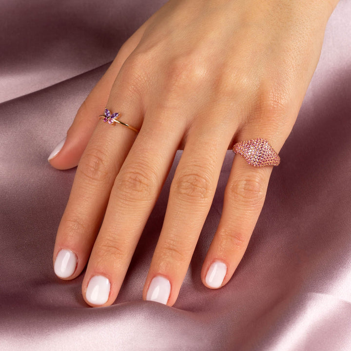  Pastel Crystal Butterfly Ring - Adina Eden's Jewels