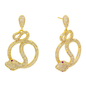 Gold Twisted Snake Stud Earring - Adina Eden's Jewels