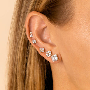  Princess Cut Stud Earring 14K - Adina Eden's Jewels