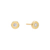 14K Gold Circle CZ Stud Earring 14K - Adina Eden's Jewels