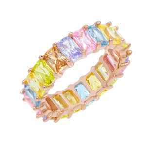 Multi-Color / 9 Pastel Rainbow Ring - Adina Eden's Jewels