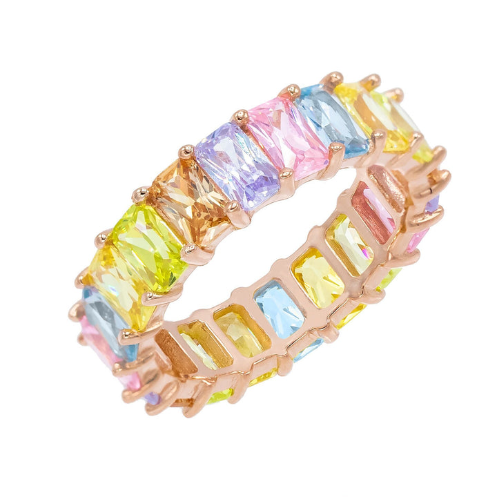 Multi-Color / 9 Pastel Rainbow Ring - Adina Eden's Jewels