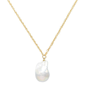 14K Gold Baroque Pearl Necklace 14K - Adina Eden's Jewels
