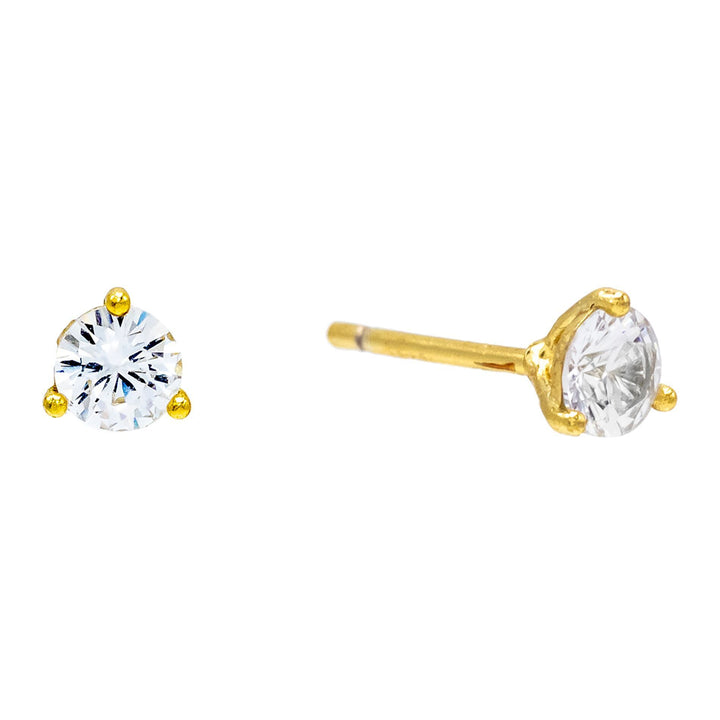 Gold CZ Stud Earring - Adina Eden's Jewels