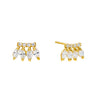 14K Gold / Pair Marquise Bar Stud Earring 14K - Adina Eden's Jewels