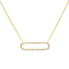 Gold / 30 MM Pavé Open Bar Necklace - Adina Eden's Jewels