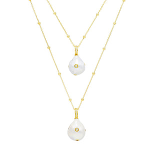 Combo Pearl Bezel Necklace Combo Set - Adina Eden's Jewels