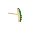 Emerald Green / Single Diamond Semi-Circle Stud Earring 14K - Adina Eden's Jewels