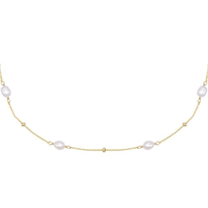 Pearl White Pearl Ball Chain Necklace - Adina Eden's Jewels
