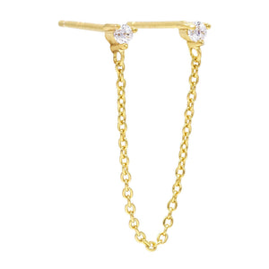  CZ Chain Stud Earring - Adina Eden's Jewels