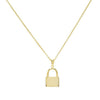 Gold Engravable Lock Necklace - Adina Eden's Jewels
