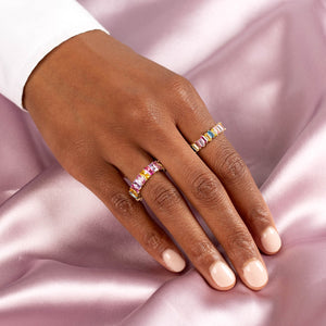  Pastel Baguette Eternity Band - Adina Eden's Jewels