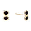 Onyx / Pair Double Bezel Stud Earring 14K - Adina Eden's Jewels