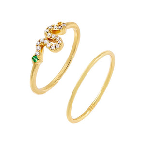Gold / 5 Serpent Ring Stack Combo Set - Adina Eden's Jewels