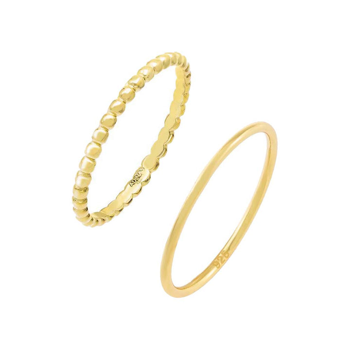 Gold / 5 Dainty Ring Stack Combo Set - Adina Eden's Jewels