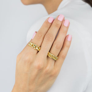  Chunky Cuban Chain Ring - Adina Eden's Jewels