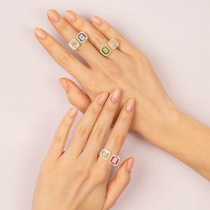  CZ Colored Illusion Ring - Adina Eden's Jewels