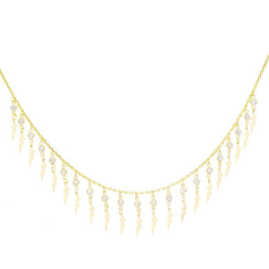 Gold Bezel Lightning Bolt Choker - Adina Eden's Jewels
