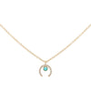 Turquoise Diamond Turquoise Cowhorn Necklace 14K - Adina Eden's Jewels