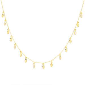 Gold Pavé Leaf Choker - Adina Eden's Jewels