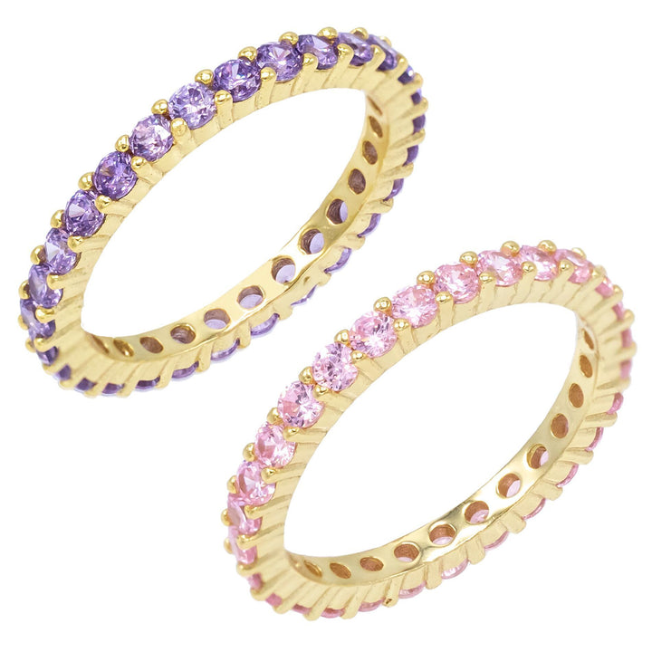 Combo / 5 Pastel Thin Ring Set - Adina Eden's Jewels