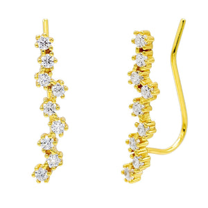 Gold Stone Encrusted Ear Climber - Adina Eden's Jewels