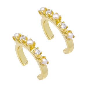 Combo Pearl CZ Ear Cuff Combo Set - Adina Eden's Jewels