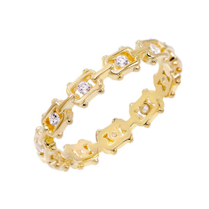 Gold / 7 Rectangle Chain Ring - Adina Eden's Jewels