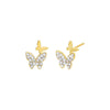 Gold Pavé x Solid Butterfly Stud Earring - Adina Eden's Jewels