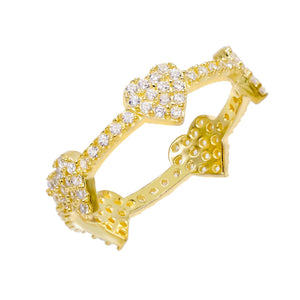 Gold / 6 Heart Ring - Adina Eden's Jewels