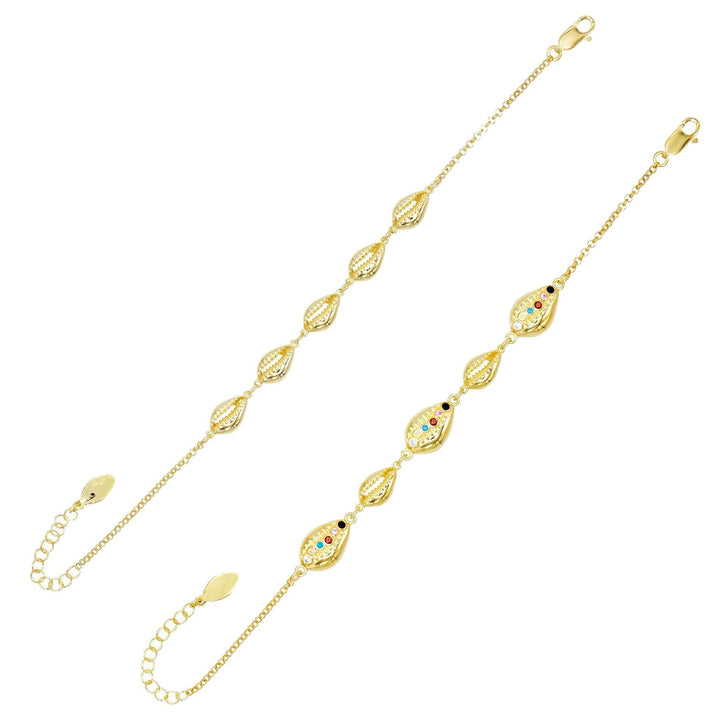 Gold Mini Shell Bracelet Combo Set - Adina Eden's Jewels