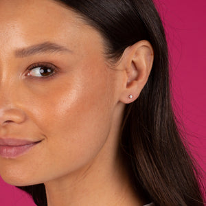  Diamond Tiny Solitaire Threaded Stud Earring 14K - Adina Eden's Jewels