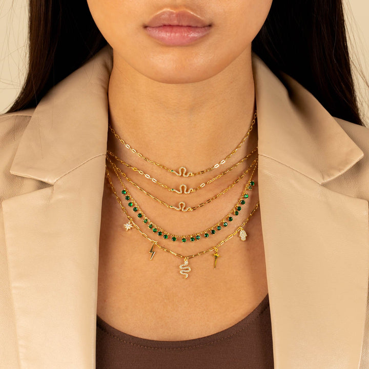  Pavé Snake Link Necklace - Adina Eden's Jewels