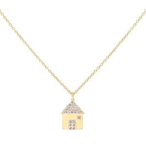 Gold CZ House Necklace - Adina Eden's Jewels