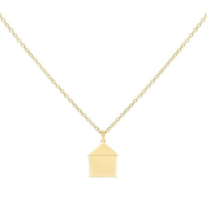 Gold Engraved House Necklace - Adina Eden's Jewels