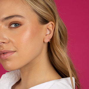  Solid Triple Spike Huggie Earring 14K - Adina Eden's Jewels