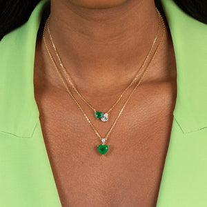  Pink Heart X Pear CZ Necklace - Adina Eden's Jewels