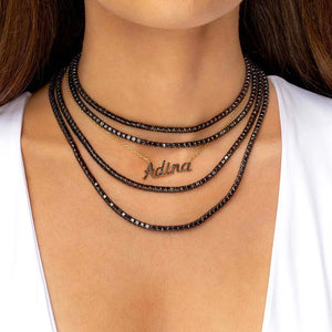  Onyx Tennis Necklace - Adina Eden's Jewels