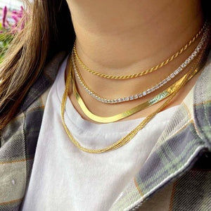  Thick Herringbone Necklace - Adina Eden's Jewels