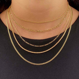  Flat Gucci Chain Necklace 14K - Adina Eden's Jewels