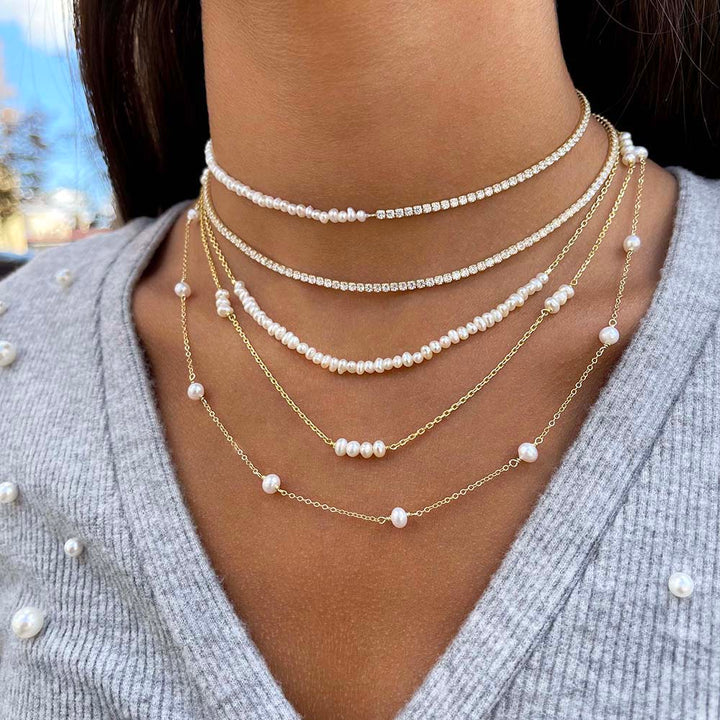  Freshwater Pearl Chain Necklace - Adina Eden's Jewels