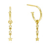 Gold Star Bezel Hoop Earring - Adina Eden's Jewels