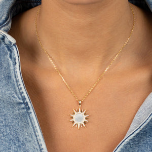  Pave Mother Of Pearl Spiked Pendant Necklace - Adina Eden's Jewels