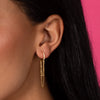  Pavé Long Chain Huggie Earring - Adina Eden's Jewels