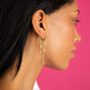  Multi Dangling Bezel Chain Huggie Earring - Adina Eden's Jewels