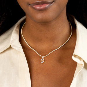  Dangling CZ Tennis Necklace - Adina Eden's Jewels