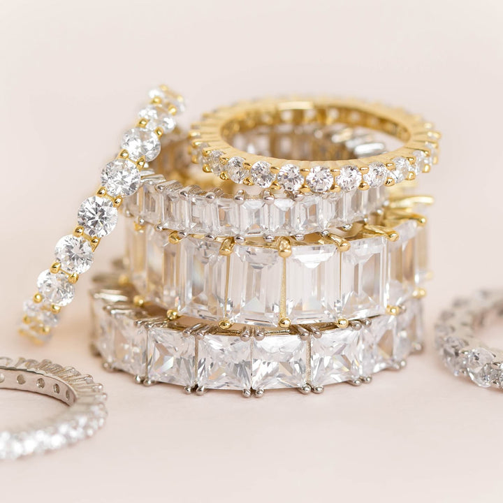 Adina Eden Baguette Eternity Band Silver