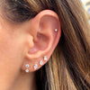  CZ Oval Stud Earring 14K - Adina Eden's Jewels