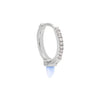 14K White Gold / Single Diamond Opal Spike Huggie Earring 14K - Adina Eden's Jewels