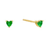 Emerald Green CZ Heart Stud Earring - Adina Eden's Jewels
